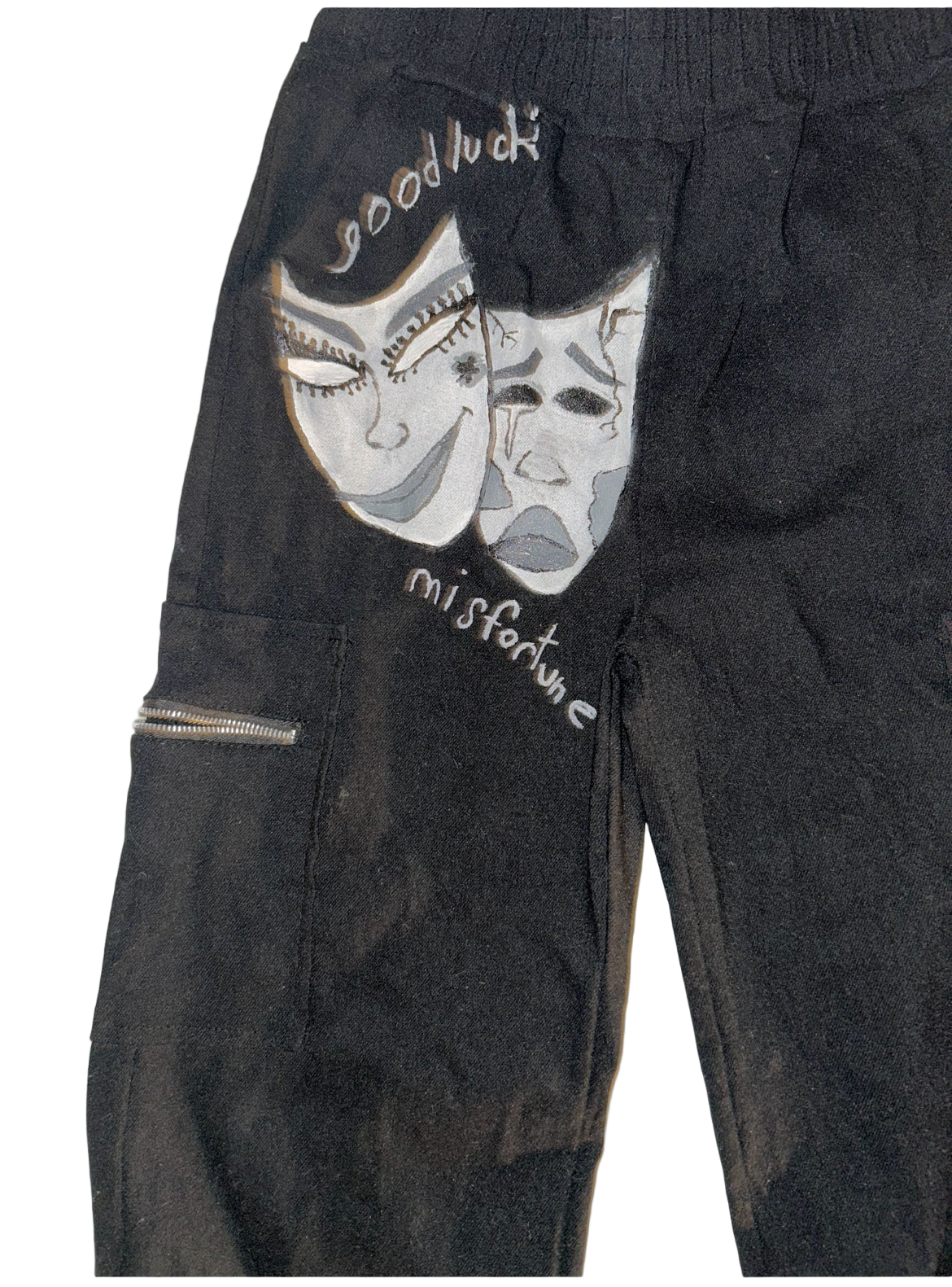 Hand Painted Double Sided Mask Jeans