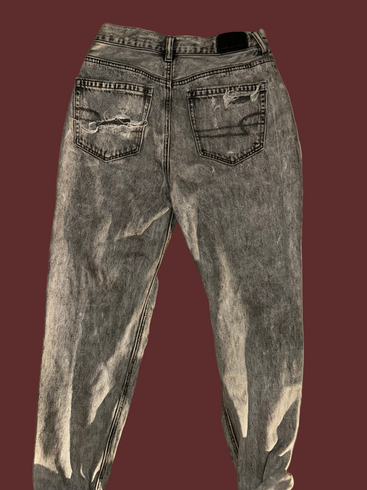 Acid Washed Lace Heart Jeans